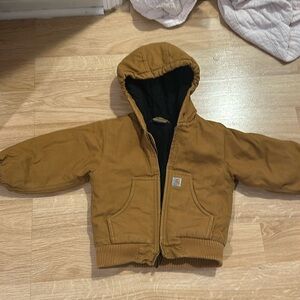 Toddler Carhartt Winter Jacket tan thick and heavy duty